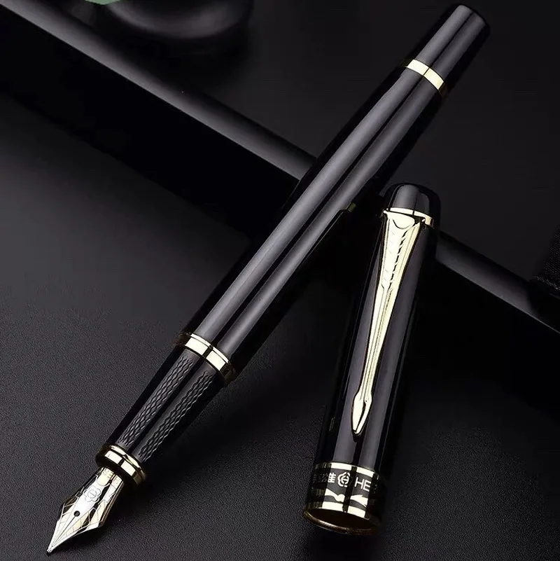 

Hero 7032 Black With Golden Trim Standard F Nib Fountain Pen Gift dropshipping