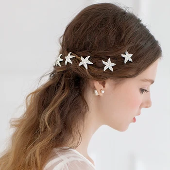 

8pcs Girls Starfish U Shape Updo Braid Headdress Wedding Party Dress Hairpin Hair Accessories Hair Jewelry