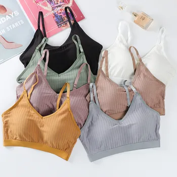 

CHRLEISURE Women Tank Tube Top Sexy Wireless Bra Push Up Underwear Seamless Solid Lingerie Tops