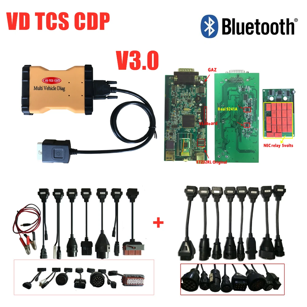 

DHL free ship MVD VD TCS CDP Pro Scanner With Bluetooth 2015R3 keygen OBD OBD2 Auto Diagnostic Tool 8Car cables+8truck cable