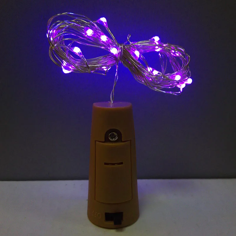 Purple 2 м светодиодный сказочный ночник со стеклянной бутылкой на День святого Валентина, свадебное украшение, новогоднее, рождественское - Испускаемый цвет: Purple