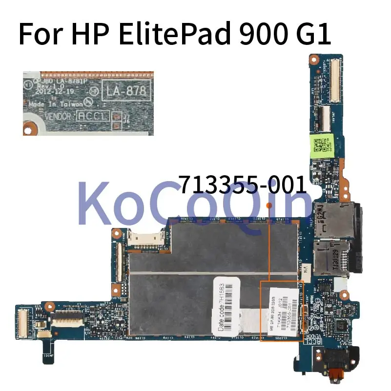 For HP ElitePad 900 G1 Tablet Laptop Motherboard 713355-001 713355-601 QPJ80 LA-8781P Notebook Mainboard
