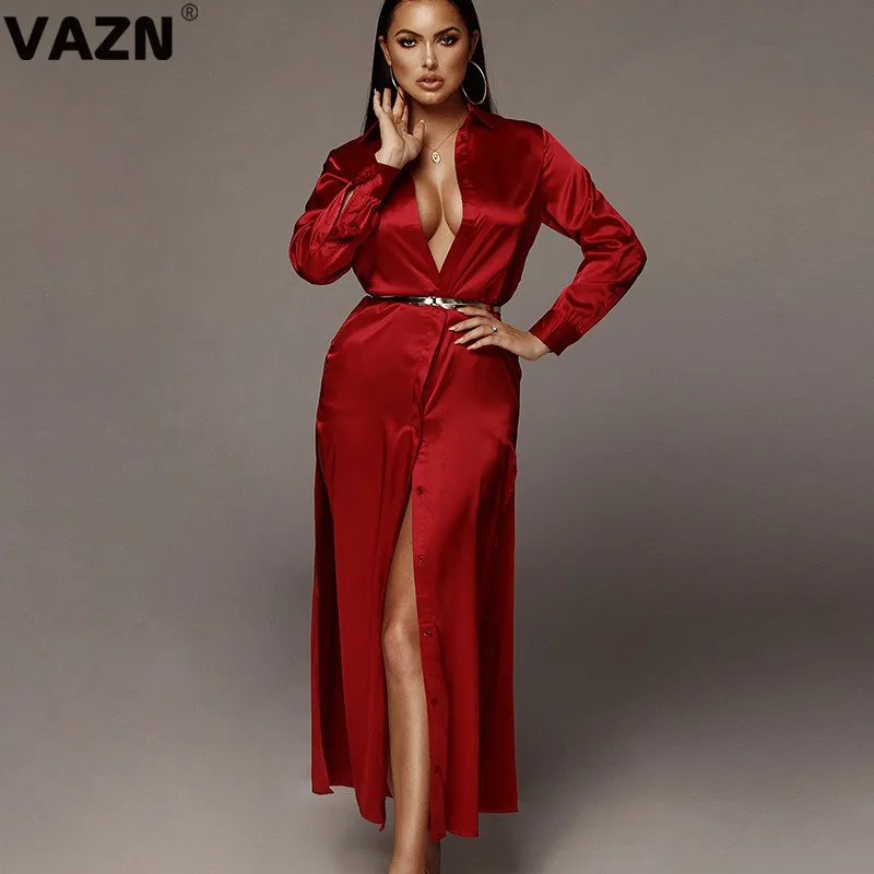 VAZN, новое мягкое свободное платье из жоржета, необычное, неопрятное, сексуальное, Клубное, модное, длинный рукав, на шнуровке, свежее, прозрачное, женское, макси платье