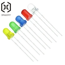 100 шт./лот, 5 цветов, F3, 3 мм, круглый светодиодный комплект, ультра яркий, прозрачный зеленый/желтый/синий/белый/красный светильник, светодиод