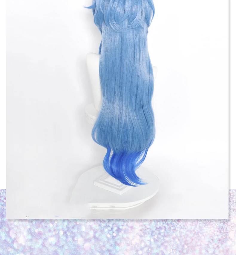 yandy costumes Genshin Impact Ganyu Cosplay Wig High Temperature Resistant Ironable Anim Blue Gradient Wigs For Gan yu Cosplay + Wig Cap sexy halloween costumes for women