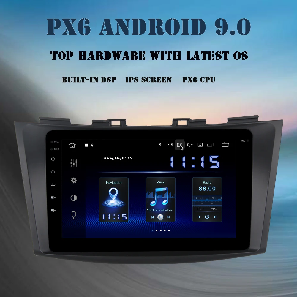 

9" ips Car Multimedia player Android 9.0 Car Radio For Suzuki Swift 2011-2015 GPS stereo with DSP HDMI output 4Gb+64Gb navi