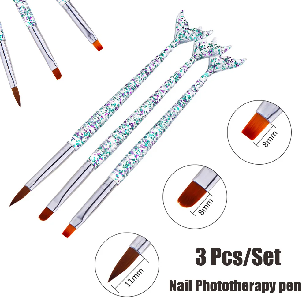 3 шт./компл. Русалка Ручка Nail Art французский полоса линии Лайнер Кисть для рисования узор типа сделай себе сам дизайн чертежная ручка Маникюрный Инструмент