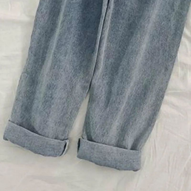 Jumpsuits Women Korean Style Chic Ankle-length Loose Daily Spring Autumn New All-match Trendy Pockets Solid Simple Womens Kawaii Jumpsuits Women Korean Style Chic Ankle-length Loose Daily Spring Autumn New All-match Trendy Pockets Solid Simple Womens Kawaii
