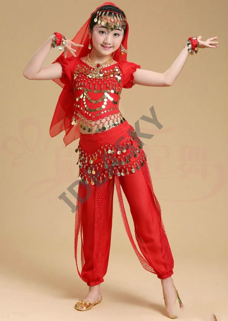 Дети ребенок Восточный набор костюма для танца живота Восточные Танцевальные Костюмы Танец живота танцевальная одежда Индийский Болливуд девушка для взрослых
