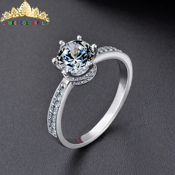 

100% 14K Gold ring 1ct D color VVS Moissanite Diamond Ring Wedding ring With national certificate D007