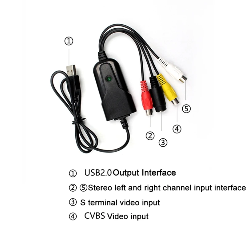 PPYY-USB 2,0 Easycap Аудио Видео Захват dvr карта адаптер конвертер VHS в DVD для Windows 10/8/7/XP