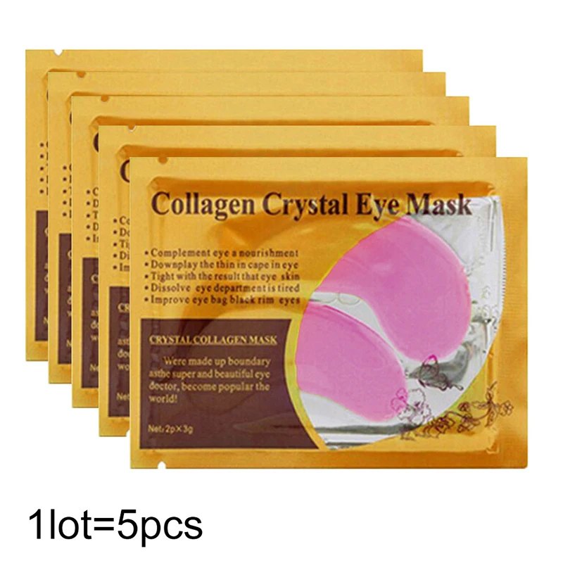 10 pcs Pink Маска для глаз Золотой Кристалл Коллаген омолаживающий/темные круги/пышная увлажняющая маска для глаз уход за кожей четыре цвета 1 пара = 2 шт - Цвет: 10 pcs Pink