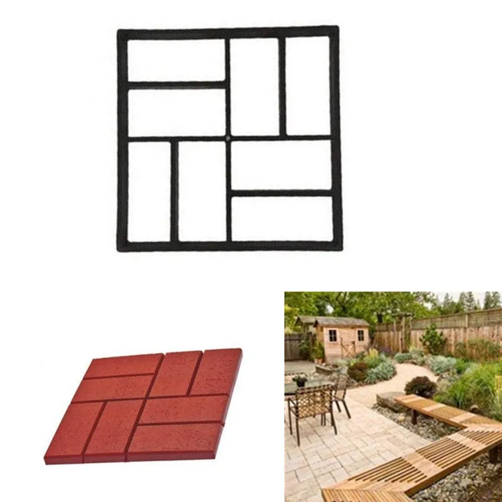 12 Style Reusable Concrete Path Maker Molds Stepping Stone Paver Lawn Patio Yard Garden DIY Walkway Pavement Paving Mould Molder
