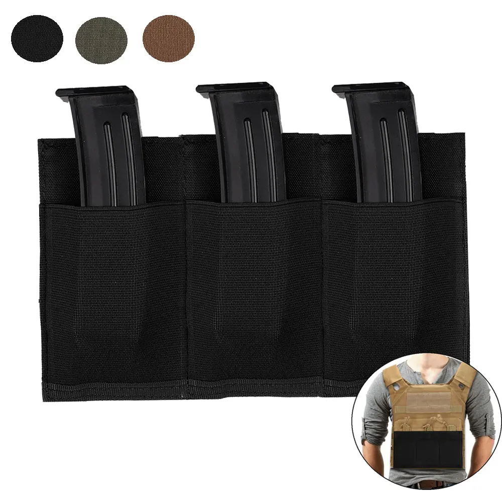 

Tactical Triple Magazine Pouch Quick Release Molle M4 Pistol Mag Bag Universal Tool Flashlight Radio Holder HuntingCartridge Bag