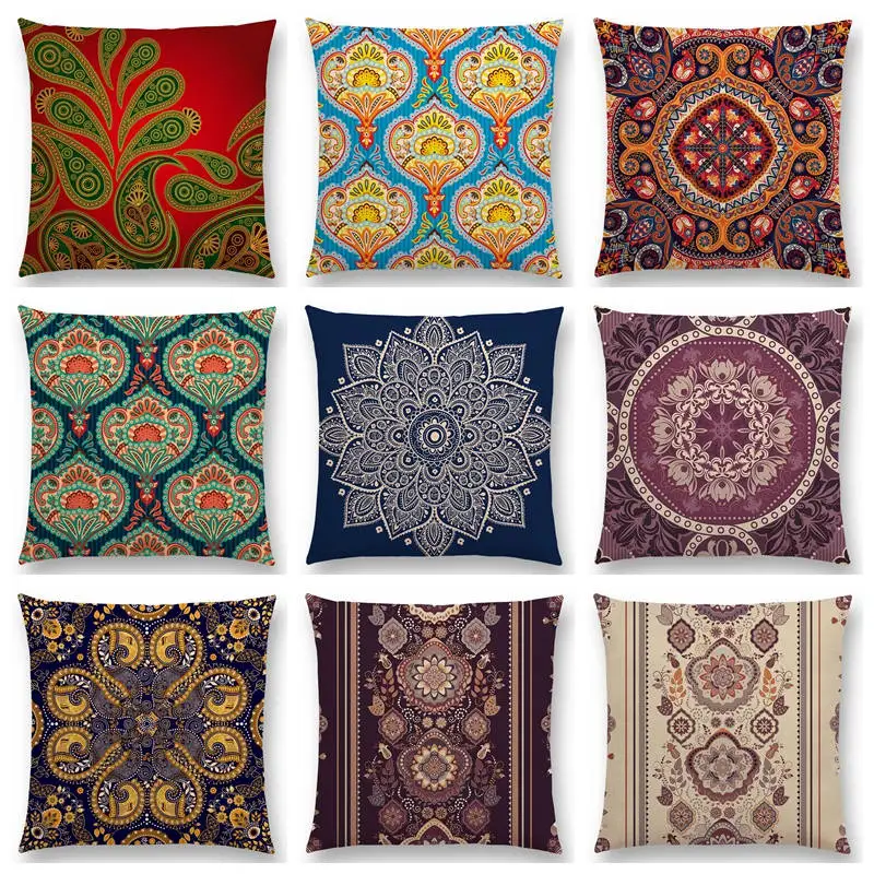 Boho Пейсли Мандала орнамент в виде цветка и растения Национальный стиль