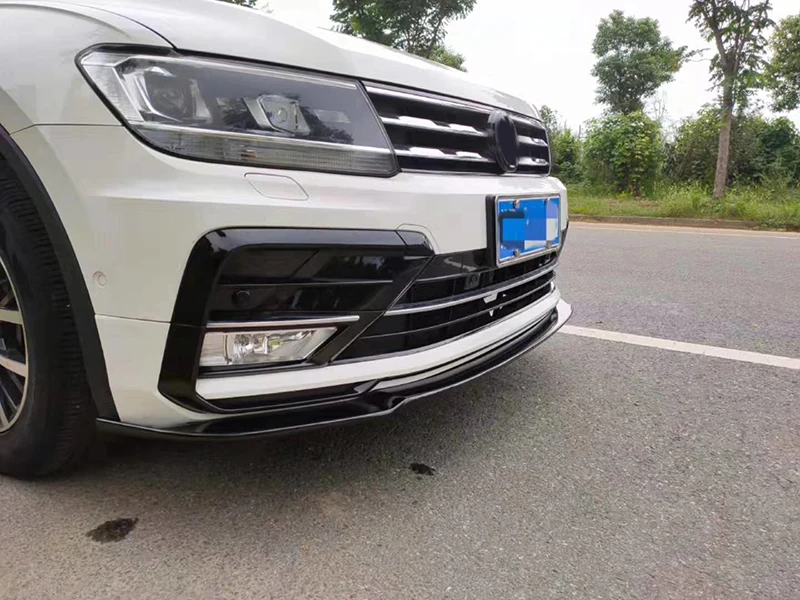 Подходит для Volkswagen RLINE передний бампер спойлер разветвитель углеродного волокна глянцевый черный комплект кузова