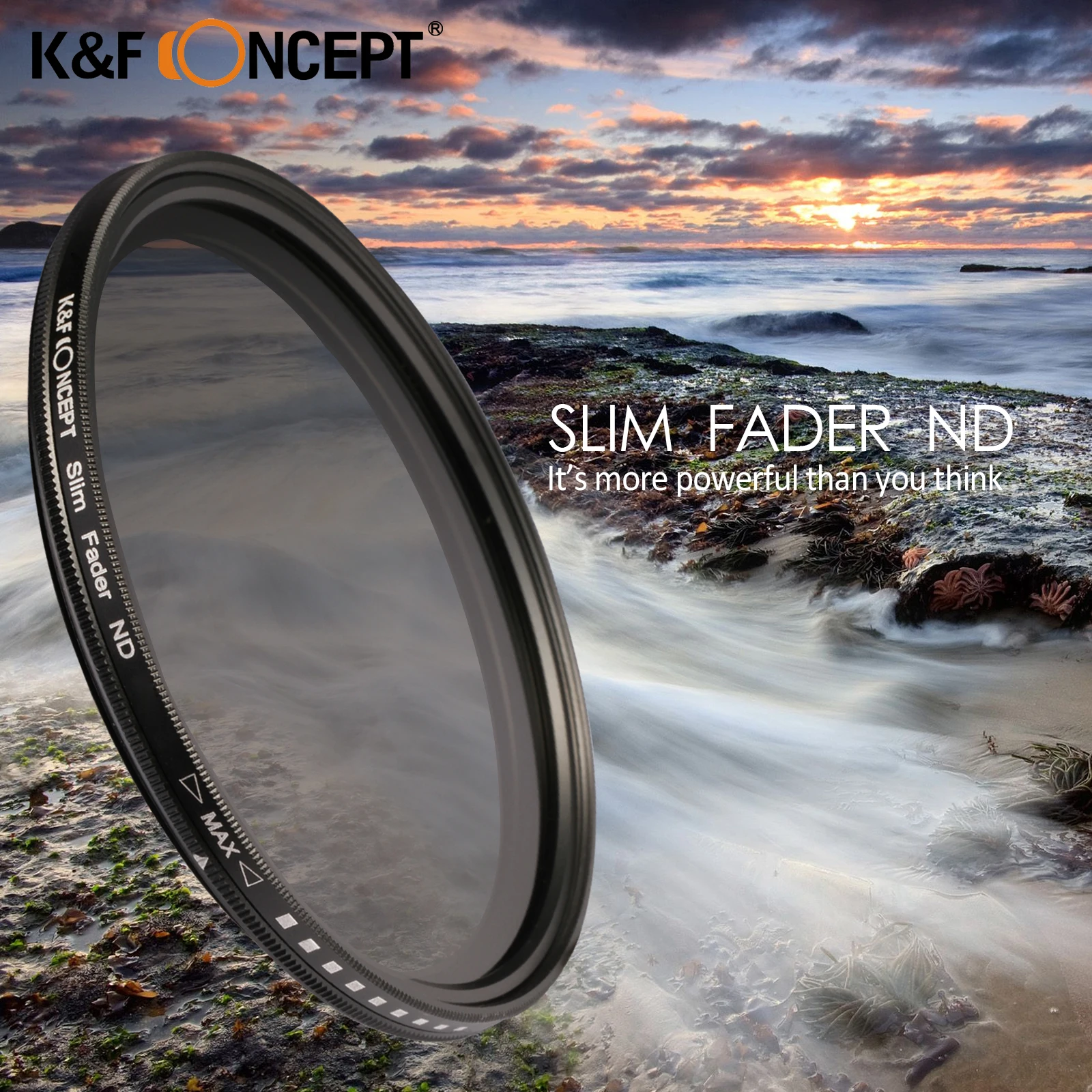 K/&F Concept Filtro ND Variabile 40.5mm Regolabile ND2-ND400,Slim Fader ND,Filtro Ultra Slim