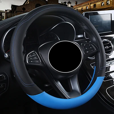 Кожаные чехлы на колесиках для hyundai santa fe ix25 solaris ix35 Accent Elantra veloster Genesis Veracruz tucson i30 son - Название цвета: Black blue