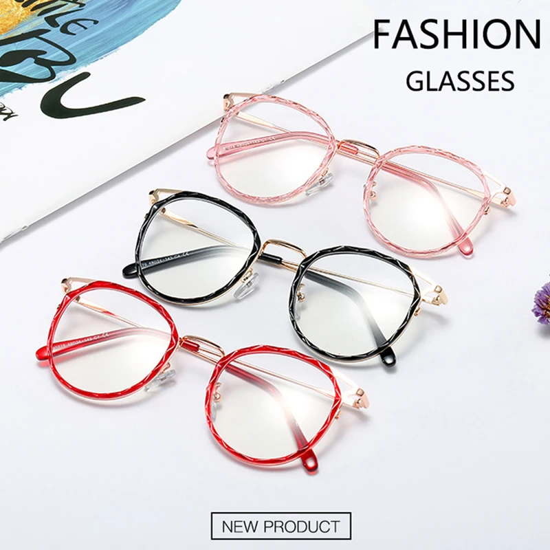 mimiyou TR90 Alloy Round Glasses Frame Women Grace Lady Retro Optical Eyewear Men Eyeglasses Frame Clear UV400 Brand Designer
