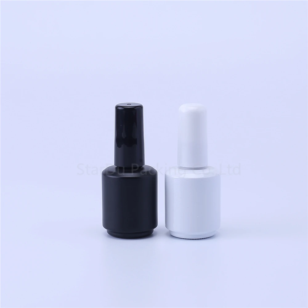 480pcs/lot 15ml Empty Black Nail Polish Bottle&Small Brush Nail Art Container Glass Nail Oil Bottles