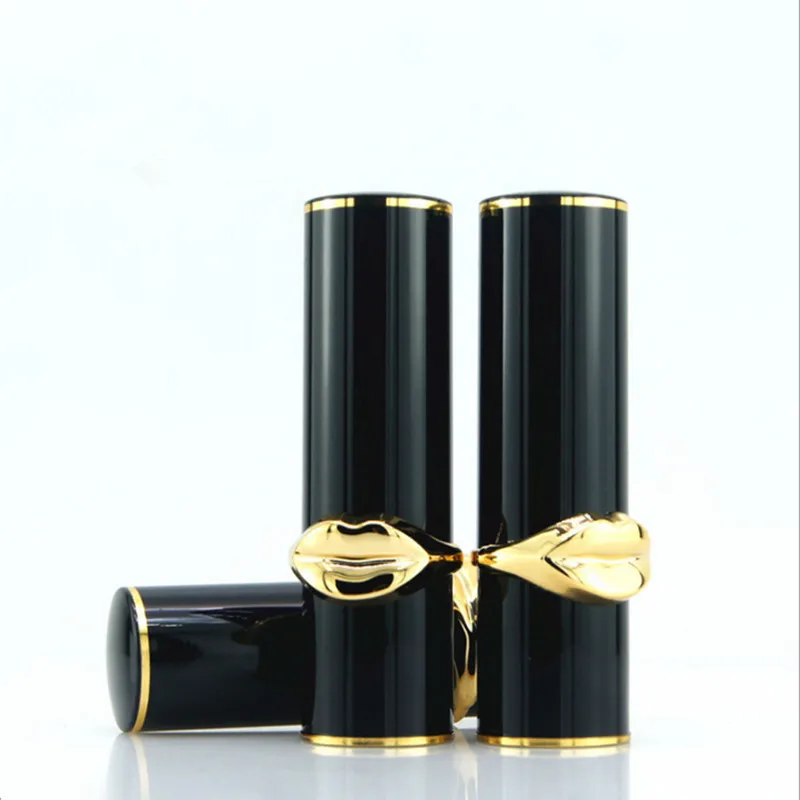 

10/30/50pcs 12.1mm Empty Lipstick Tube Plastic Black Lip Balm Containers For Women Rouge Refillable Bottles