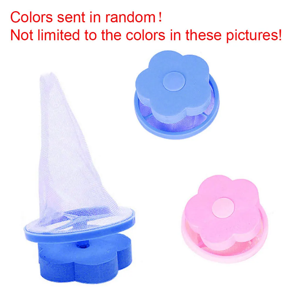 Flower Shape Mesh Filter Bag Floating Style Washing Machine Filtration Hair Removal Device House Cleaning Tools