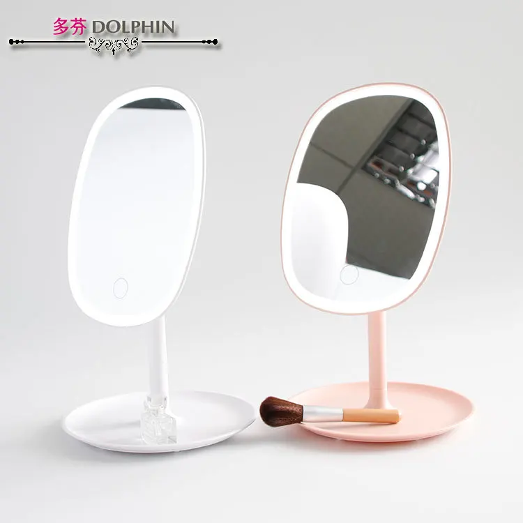 LED Cosmetic Mirror with Lamp Dove DOLPHIN Multi-functional Hairdressing Mirror Makeup Mirror Factory Customizable Wholesale