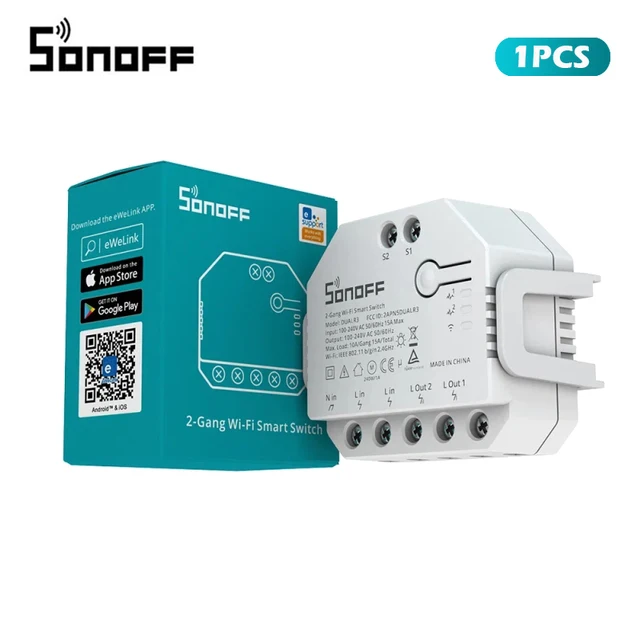 ITEAD SONOFF DUAL R3 2 Gang WiFi Dual Relay Module DIY MINI Smart Switch Power Metering Control Via eWeLink Alexa Google Home 