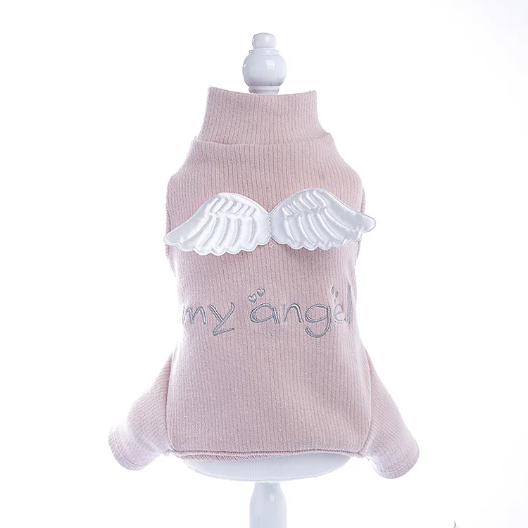 pink Милая Одежда для собак куртка зимняя теплая угловая крылья маленькая средняя Одежда для собак костюм толстовки для чихуахуа - Цвет: pink