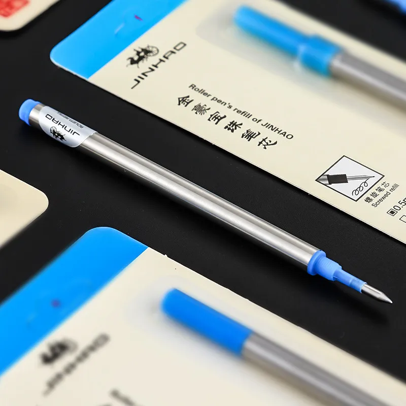 10PCS Set Ballpoint Pen Refill JINHAO Standard Black and Blue Ink Rollerball Pen Refill 0.5MM 0.7MM Office School Accessories 6