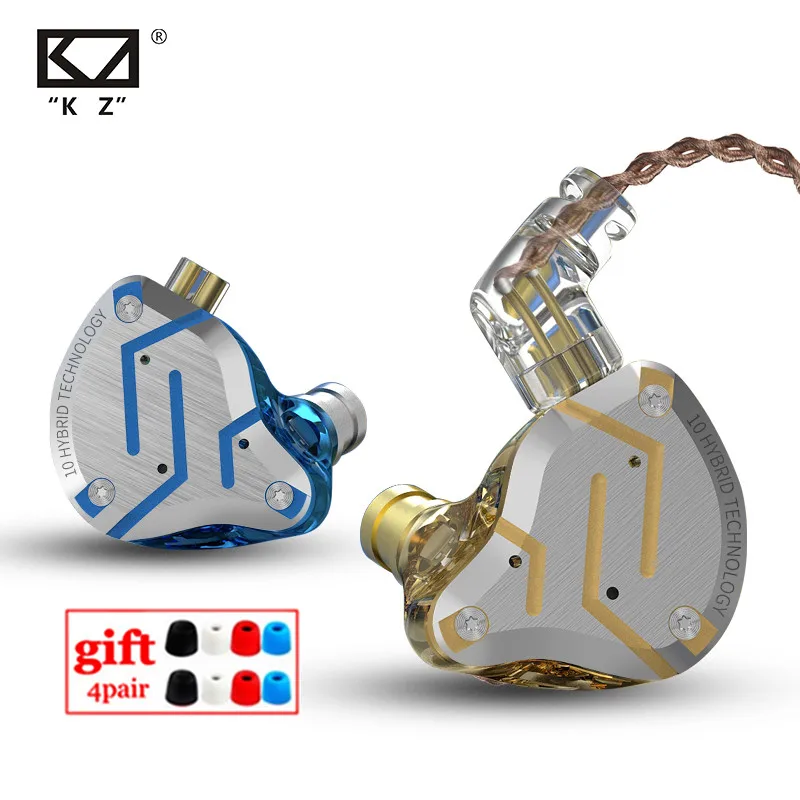 KZ ZS10 Pro 4BA 1DD гибридные металлические наушники-вкладыши 10 драйверов HIFI басовые