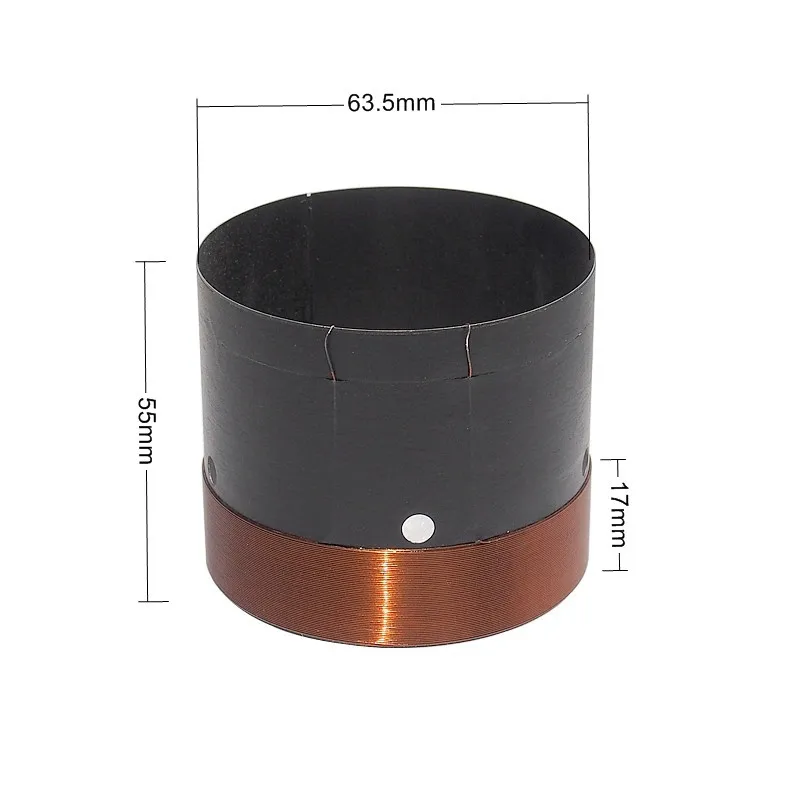 Finlemho 63.5mm Woofer Voice Coil 6 ohm Bass Speaker Repair Parts With Copper Wire Black Aluminium Former