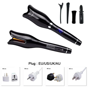 

Black Automatic Curling Iron Ceramic Hair Curler Curling Wand Spiral Curling Irons Hair Styling Tools Flat Iron Crimper Curly