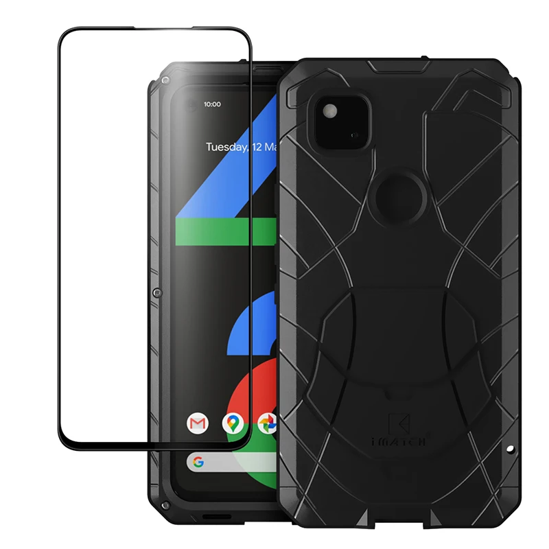 Для Google Pixel 4A 3A XL чехол из твердого алюминиевого металла закаленное стекло Защита