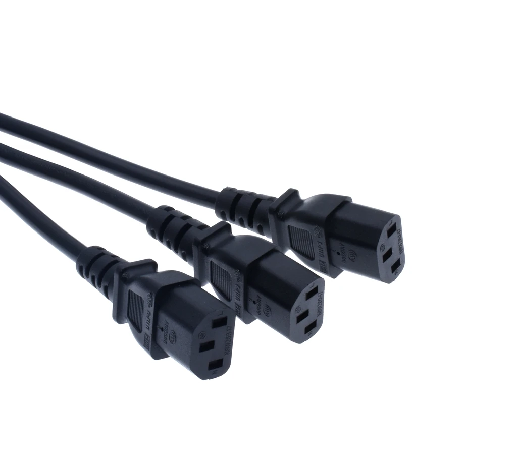 Высокое качество IEC 320 C14 штекер для 3XC13 Женский Y Тип сплиттер шнур питания до 3 x C13