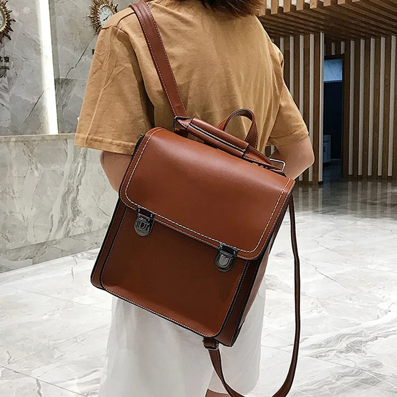 

College Style Retro Multi-Purpose Backpack Women's 2019 New Style Versatile College Student School Bag Backpack Hot Selling