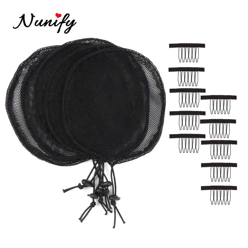 Nunify Drawstring Base Black Stretchy Base Black Hair Net For Making Afro Drawstring Ponytail And Afro Hair Bun Wig