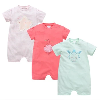 

Honeyzone Rompers Cotton Infant Toddler One Piece Outfits Rompers Pajamas Summer Short Sleeve Baby Girl Boy Clothes