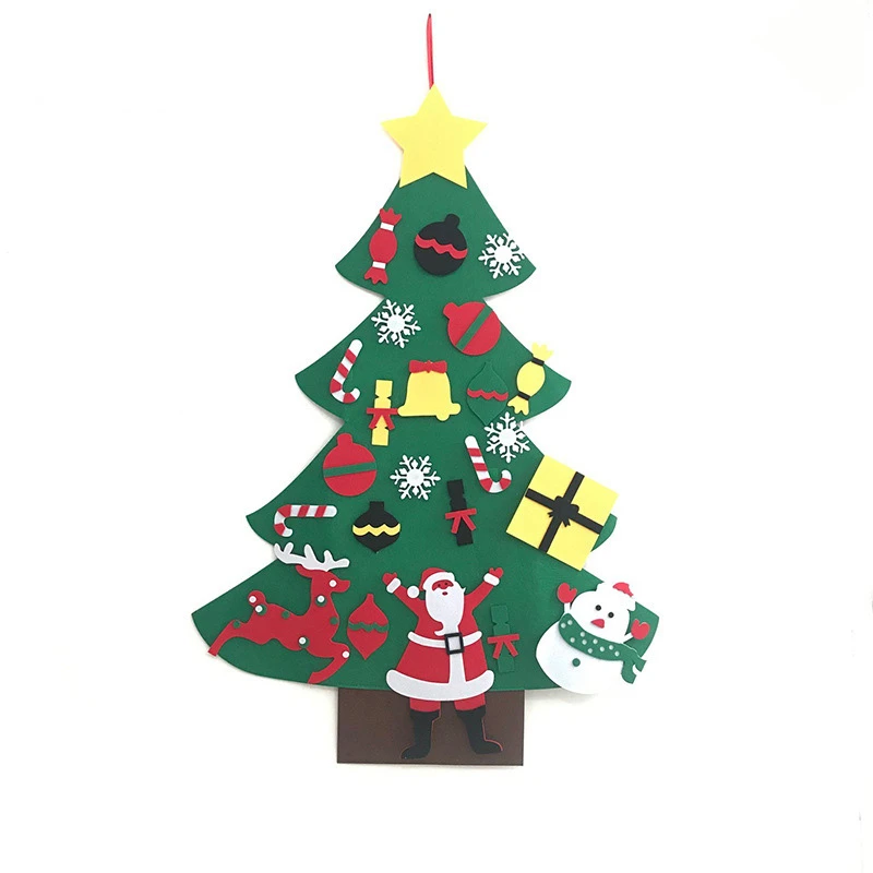 Christmas tree DIY Christmas tree 3D felt children Warm Kids Decoration Christmas Ornaments New Year Gifts Door Wall Hanging - Цвет: 4
