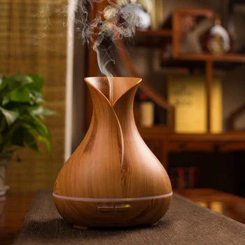 

400ml Electric Ultrasonic Aroma Air Humidifier Essential Oil Diffuser Wood Grain Purifier LED light Air Fresher Mist Maker