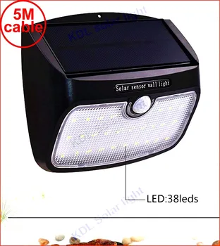 

48 LED 900lm Solar indoor Light PIR motion radar smart led ip65 switch 6500K torch 5M cable street wall outdoor light for