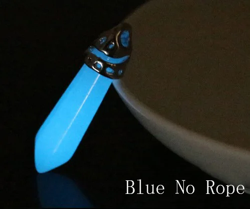 No Rope Blue Модное ожерелье с люминесцентным камнем, шестиугольная колонна, светящаяся подвеска с натуральным кристаллом, ожерелье для женщин, очаровательное ювелирное изделие - Окраска металла: No Rope Blue