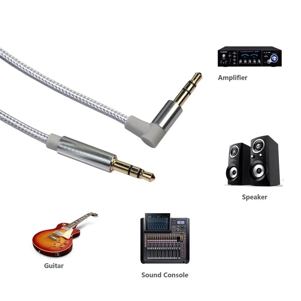 

Aux Cable Jack 3.5Mm Audio Cable 3.5 Mm Jack Speaker Cable For Headphones Car For Xiaomi Redmi 5 Plus Aux Cord Sliver Gary