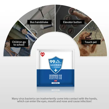 

50PCS/Pack Disinfective Hand Sanitizer Sterilization 99.9% Degerming Deodorize Instant Antibacterial Hand Clean Sanitizer