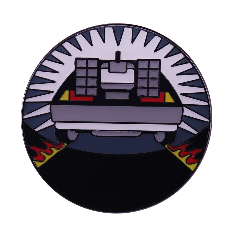 Spilla Delorean Ritorno Al Futuro Smalto Pin Time Machine Badge Anni '80 Film Car Jewelry
