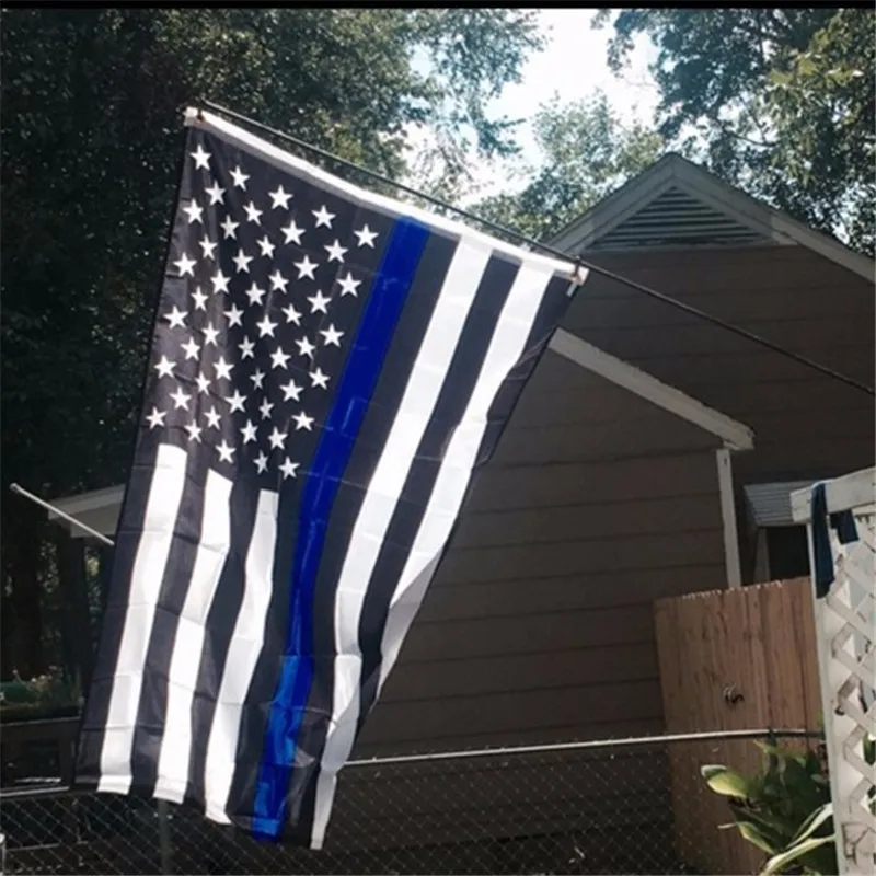 90*150 см белая синяя линия флаги полиции США тонкий Американский Национальный Баннер полоса с принтом звезд с латунными люверсами домашний декор