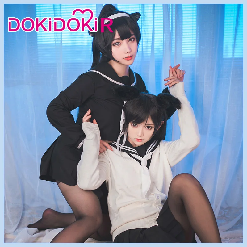 DokiDoki-R игра косплей Azur Лейн IJN Takao костюм JK женщины Azur Лейн IJN Takao Косплей Костюм Хэллоуин