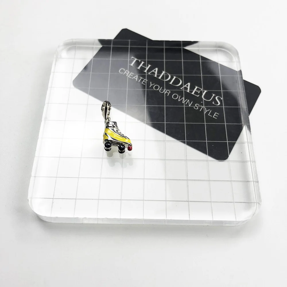 Anhänger Rollschuhe Schuh baumeln Charm 3D 925 Sterling Silber Geschenk für die Schmuckherstellung – Detail 3
