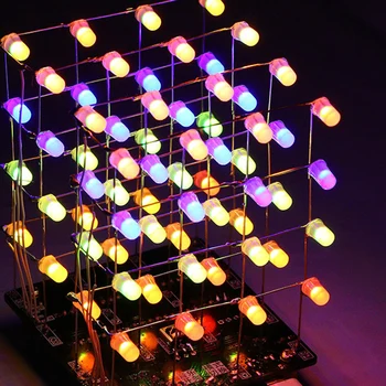 

DIY Remote Control 7 Colours Welding Electronic Bulk Parts Music Light Cube Science Kit Learning & Education