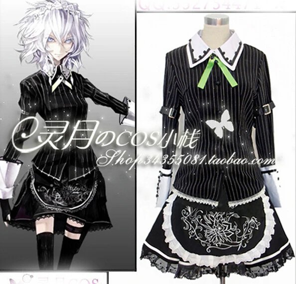 Изготовление размеров под заказ Touhou Project Косплэй Izayoi Сакуя Косплэй Аниме костюм горничной платье